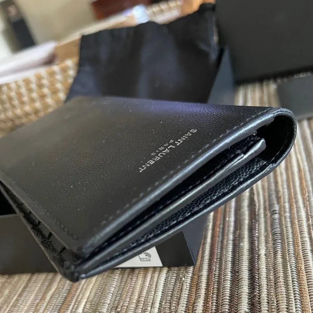 Saint Laurent bifold long wallet with box black YSL